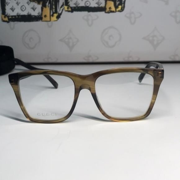New Authentic Gucci GG0452O 004 Eyeglasses Brown Havana Oversized Square Frames - Picture 7 of 13
